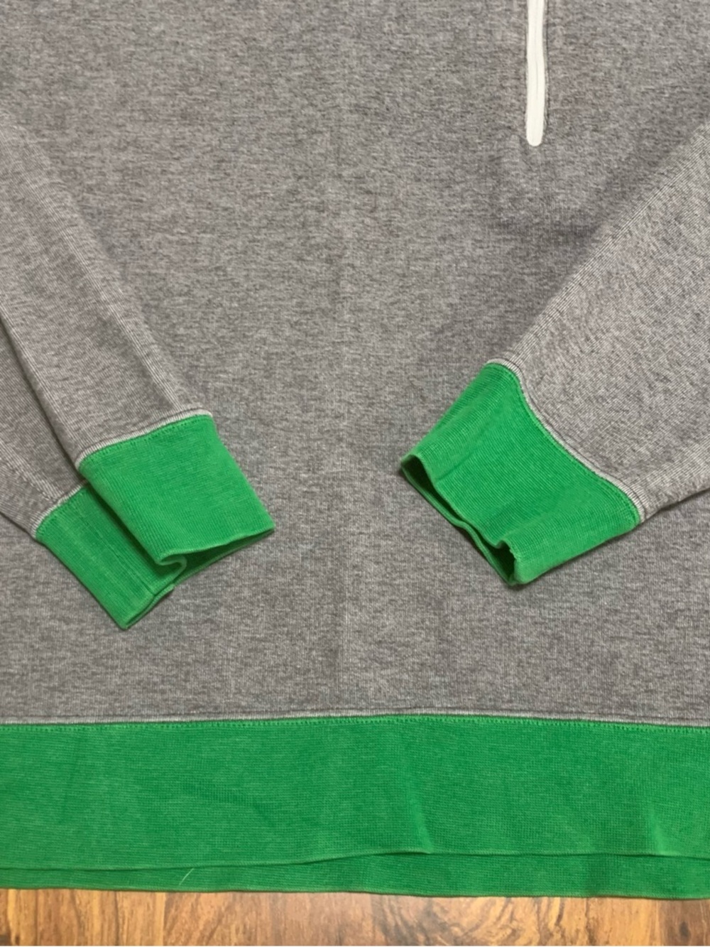 Nike Gray Crewneck Sweatshirt with Green Accents - Picture 6 of 13